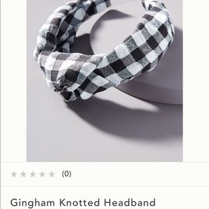 Anthropologie Gingham knitted headband